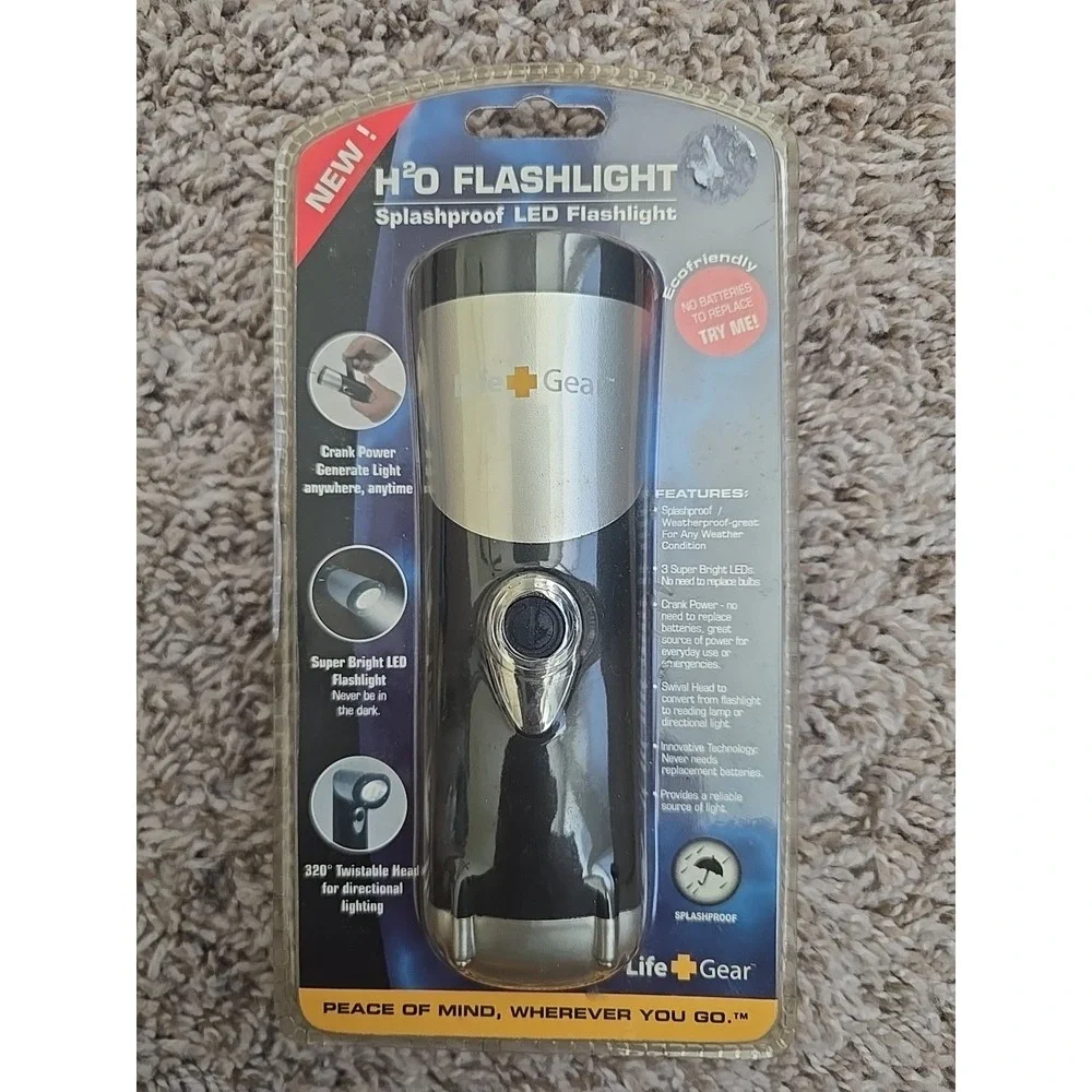 Life Gear StormProof Crank H2O Splashproof Flashlight
